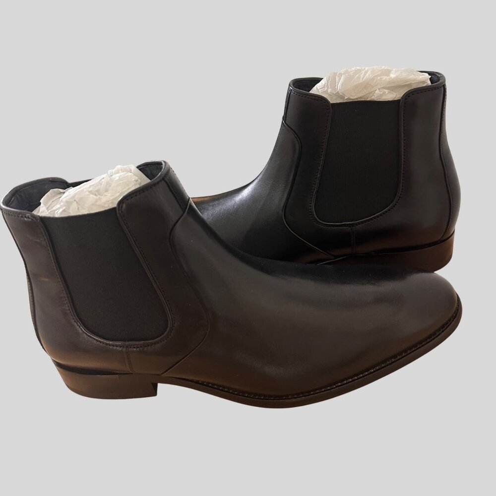 Johnston Murphy Size 11 Mens Leather Full Grain Chelsea Boots India Black - Picture 6 of 12